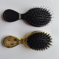 Ensemble de brosses à cheveux professionnelles miniatures de voyage, à picots massants, en poils de sanglier, pour cheveux épais, bouclés, fins, longs, courts, humides ou secs