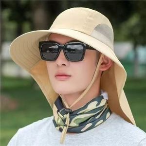 Men's Summer Fisherman <b>Hat</b> Wide Brim Sun Protection Breathable Waterproof Hiking Camping <b>Hat</b> Solid Color Bucket <b>Hat</b> Adult - Product Image 3