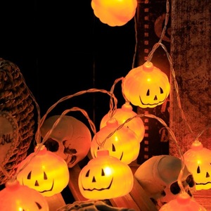 Guirlande lumineuse LED citrouille d'Halloween 2,1 m, à piles, portable, en plastique, pour décoration de jardin et de porche - Product Image 4