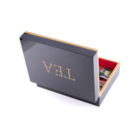 Mcpackaging McTeaBox033 KSA Jeddah Season Custom Gold Foil Logo Handmade Luxury Flip Lid MDF Paper Tea Gift Box Red Velvet Liner