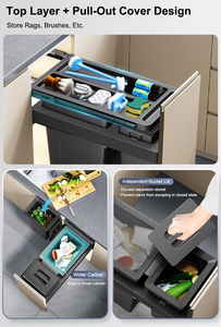 Thùng rác kéo tủ bếp HNOSS, thùng rác gia dụng dưới tủ, thùng rác âm tủ bếp có nắp - Product Image 6