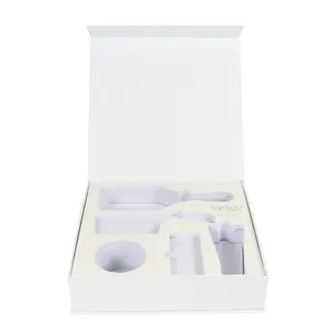 皇冠赢杯礼品包装化妆品pr盒白色磁性eva泡沫插页运输caja misteriosa放牧纸盒