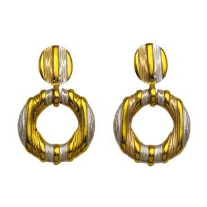 Boucles d'oreilles pendantes tendance en acier inoxydable 316L plaqué or PVD, bijoux durables et résistants - Product Image 1