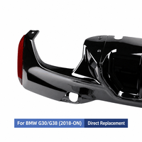 Diffuseur de pare-chocs arrière pour BMW Série 5 G30 G38 2017+ - Style M5 - Aspect carbone noir brillant - Lame de séparation