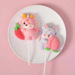 Bonbons en forme de dragon géant mignons ODM OEM, sucettes en guimauve pour enfants, collations décontractées - Product Image 1