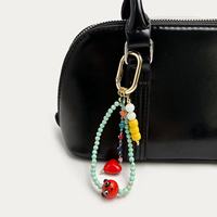 Breloque de sac en céramique en forme de poisson mignon, faite à la main, colorée, pendentif décoratif, porte-clés pour sacs à main féminins