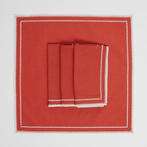Custom Size French Luxury Organic Flax Fabric Embroidered Edge <b>Table</b> <b>Cloth</b> <b>Linen</b> Napkin Placemat for Hotel Wedding - Product Image 1
