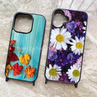 Coques de téléphone 16 Pro Max vierges pour sublimation avec cordon tressé réglable pour le cou et bandoulière