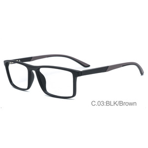 Tr90 Eyeglasses <b>Frames</b> Rectangle Full Rim Lightweight Unisex Black Color - Product Image 3