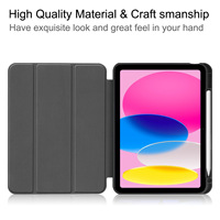 Étui de protection pour tablette en TPU souple + cuir PU avec support et porte-stylet pour iPad (A16) 11e génération 2025/10e génération 10,9 2022