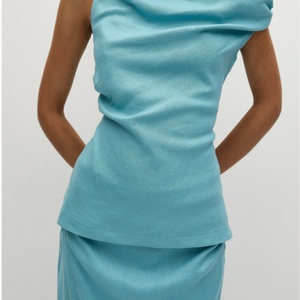 Vestido Midi de Lino para Mujer, Cintura Alta, Corte Holgado, Informal, Verano, Transpirable, Sexy, Venta al Por Mayor OEM - Product Image 2