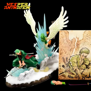 HESPER 23CM Avec Lumière One <span class=keywords><strong>Piece</strong></span> Zoro Vs Monet Figurine Décorative de Collection Effet Miroir Brisé Dominant - Product Image 2