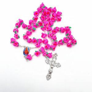 Arcilla polimérica de color rosa púrpura, cuentas de arcilla polimérica, para el cuidado de los objetos funerarios, venta al por mayor - Product Image 6