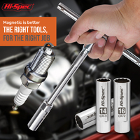1pc 3/8 ''Drive Métrique Spark Plug Socket 12-Point Hex 14 16mm Head Sizes 64mm Long Chrome Plated Cr-V Steel 3/8 Socket Set