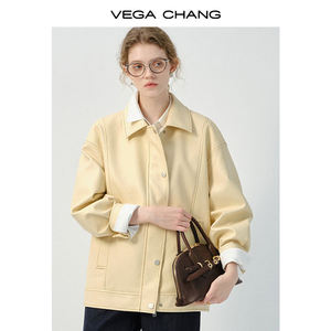 سترة جلدية صفراء كلاسيكية أمريكية عصرية جديدة للربيع من VEGA CHANG - Product Image 2