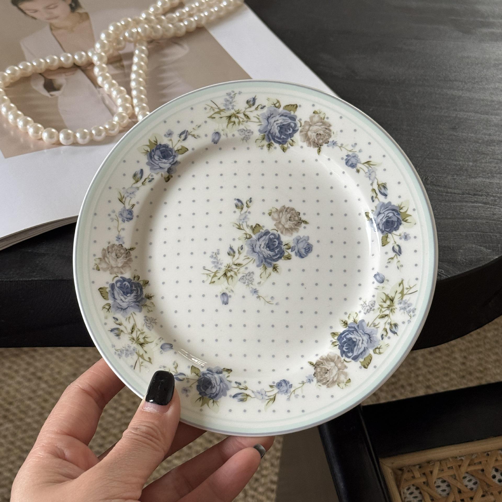 Polka Dot Blue Rose 6-inch disc 15.5*1.5