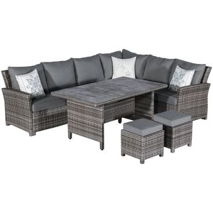 Set da Pranzo e Salotto <span class=keywords><strong>Rio</strong></span> per 8 Persone - Poliestere, <span class=keywords><strong>Alluminio</strong></span>, Polyrattan, Vetro, Include Braccioli - Product Image 6