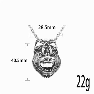 Colgante de Lobo de Acero Inoxidable, Estilo Punk con Temática Animal, Collar para Hombre, Accesorio de Regalo - Product Image 4