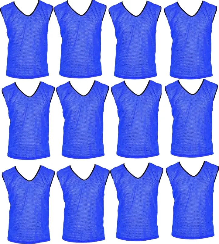 Colete esportivo - Pacote com 12 - Tamanho livre para Jovens/Adulto - 5 opções de cores - Colete de prática de futebol, basquete