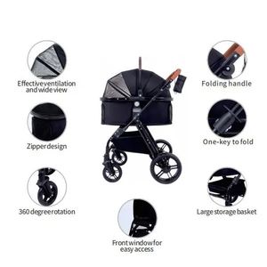 <span class=keywords><strong>Poussette</strong></span> pliable écologique à 4 roues légère <span class=keywords><strong>pour</strong></span> chiens de grande et petite taille, design universel - Product Image 5
