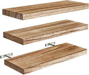 3 étagères murales en bois, étagères flottantes, étagère murale bibliothèque, panneau de rangement, pour chambre, cuisine, salon, bureau - Product Image 1