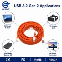 Câble actif LUNG KAY USB 3.2 Gen 2 Type-A vers Type-C 10 Gbit/s SuperSpeed+ 15 m avec amplificateur de signal pour PC portable et station d'accueil OEM