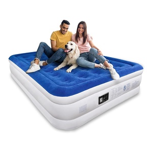 Bomba eléctrica de inserción autoinflable para <span class=keywords><strong>2</strong></span> personas, cama de flocado familiar portátil, cama de aire inflable, colchón de aire suave - Product Image 1