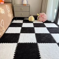 Tapis puzzle en peluche douce et colorée, grandes tuiles moelleuses 30x30, modernes, antidérapantes, adaptées aux animaux domestiques, pour la maison et la prière, le golf