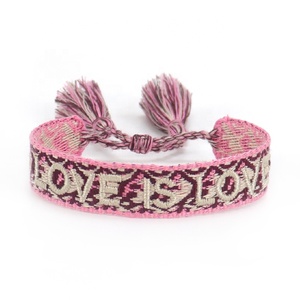 Braccialetti intrecciati con nappe con lettere c'est <span class=keywords><strong>la</strong></span> <span class=keywords><strong>vie</strong></span> Dream bracciale amicizia intrecciato fatto a mano regolabile - Product Image 4