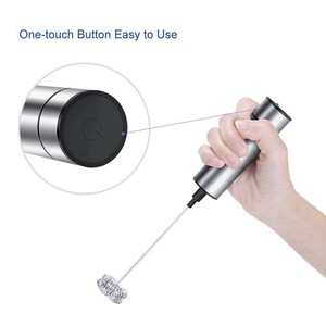 ステンレス鋼泡立て器ハンドヘルドフォームメーカーブレンダー自動バッテリー電気コーヒーミキサーミルク泡立て器 - Product Image 2