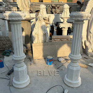 Columna Corintia Griega de Mármol Beige Natural, Pilar de Piedra Redondo para Decoración de Ingeniería Exterior BLVE - Product Image 4