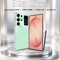 Smartphone S25 Ultra avec stylet, écran LCD HD 6,9 pouces 120Hz, Android 15, 16 Go RAM, 1 To Stockage, 108 MP, 8000 mAh+, MTK Dimensity Deca Core, 5G Dual