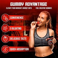 Gomitas de Creatina Monohidrato a Granel, 120 Gomitas, Sabor Fresa, Sin Azúcar, Energía Muscular, Marca Privada OEM, Natural
