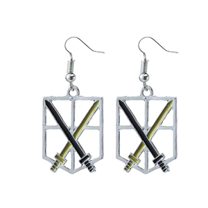 Pendientes con el Logotipo del Cuerpo de Investigación Gigante para el <span class=keywords><strong>Anime</strong></span> Surrounding Attack, Pendientes Alas de la Libertad, Pendientes de <span class=keywords><strong>los</strong></span> Cuatro Grandes Cuerpos - Product Image 2