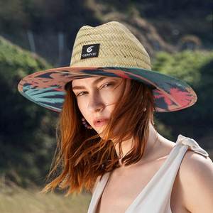 Natural Grass Sombrero Wide Brim Surfing Lifeguard <b>Straw</b> <b>Hat</b> Custom Summer Natural <b>Straw</b> <b>Hat</b> for Men With logo - Product Image 3