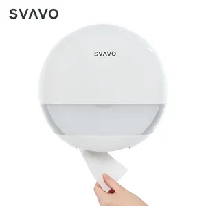 SVAVO厨房浴室大容量圆形纸巾盒壁挂式ABS超大卷纸巾分配器