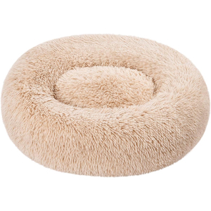Fabricant, vente en gros, OEM, lits ronds pour chiens et chats en peluche douce rose, gris, noir - Product Image 1