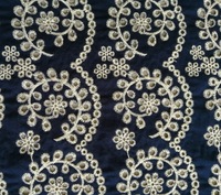 Tissu en dentelle brodée 100 % coton, tissu en jean brodé à œillets, nouvelle collection mode, vente en gros