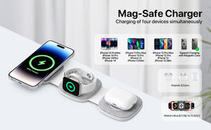 Cargador inalámbrico para <span class=keywords><strong>IPhone</strong></span>, reloj, <span class=keywords><strong>Airpods</strong></span>, estación de carga rápida portátil para viajes, compatible <span class=keywords><strong>con</strong></span> la serie <span class=keywords><strong>IPhone</strong></span> - Product Image 3