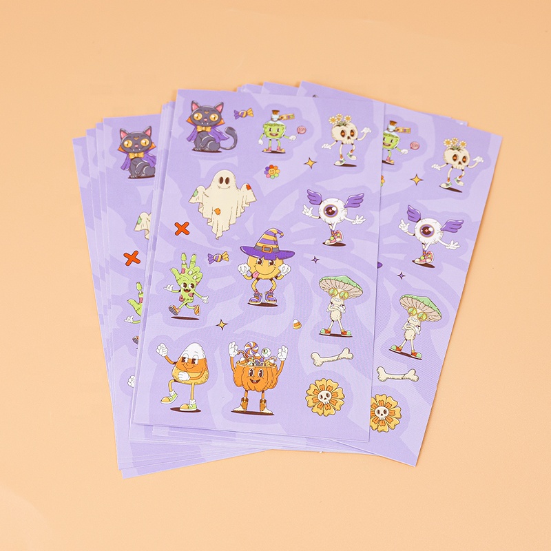 Waterproof Vinyl Custom Sticker Sheets Kiss Cut Multi-Design Logo Decals With Soft Touch Lamination