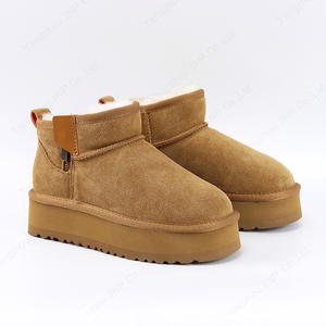 <span class=keywords><strong>Botas</strong></span> de <span class=keywords><strong>Plataforma</strong></span> Ultra <span class=keywords><strong>Mini</strong></span> de Piel de Vaca Clásica para Mujer, Botines de Piel de Oveja con Forro de Lana para la Nieve - Product Image 5