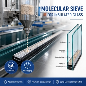 <span class=keywords><strong>Tamis</strong></span> moléculaire sphérique 4A à faible émission de COV, billes de zéolite hydrophiles pour le remplissage de verre isolant IGU - Product Image 2