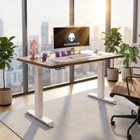Bureau de travail ergonomique moderne à moteur unique, multifonctionnel, réglable électriquement, adapté au bureau