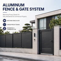Système de clôture et de portail en aluminium avec panneaux d'intimité assortis pour les projets résidentiels et commerciaux de villas