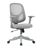 Chaise de bureau moderne en maille gris clair, chaise de bureau réglable pour étudiants, chaise ergonomique pour ordinateur à domicile avec accoudoirs réglables