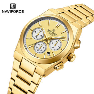 NF8048 Unisex elegante correa de acero reloj de cuarzo cara personalizada 3 diales cronómetro moda negocios ocio reloj bajo MOQ directo - Product Image 3