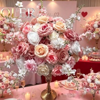 Boule de fleurs artificielles en soie rose pour décoration de table de réception de mariage Oler Banquet Event