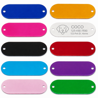 Vente en gros de médailles d'identification pour animaux de compagnie en aluminium coloré, ovales, vierges pour gravure laser, pour chiens et chats