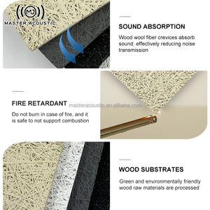 Paneles Acústicos de Lana de Madera Modernos MJ MASTER ACOUSTIC para Gimnasios y Uso <span class=keywords><strong>Exterior</strong></span> - Insonorización Ignífuga - Product Image 3