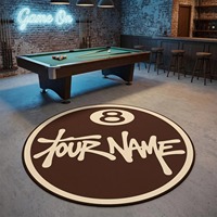 Schwarz-Weißer Billard-Teppich Y2K Streetwear Raumdekoration Retro Pool-Spiel Teppiche Cooler Graffiti-Stil Kreis Glückliche 8 Ball Runder Teppich